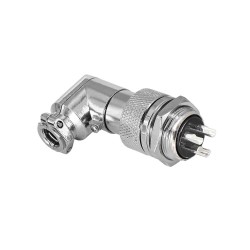 GX20 Connector 3 Pin Angled Female Plug Aviation Wire Connector Metal Male Socket Back Mount Solder Cup