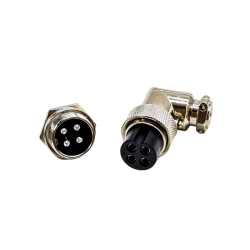 GX20 Connector 4 Pin Angled Female Plug Aviation Wire Connector Metal Male Socket Back Mount Solder Cup