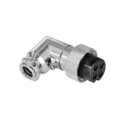 GX20 Connector 4 Pin Angled Female Plug Aviation Wire Connector Metal Male Socket Back Mount Solder Cup