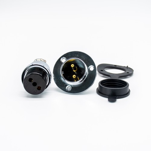 GX25 2 pin Connector Straight Flange Mount Connector