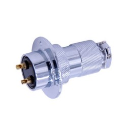 GX25 2 pin Connector Straight Flange Mount Connector