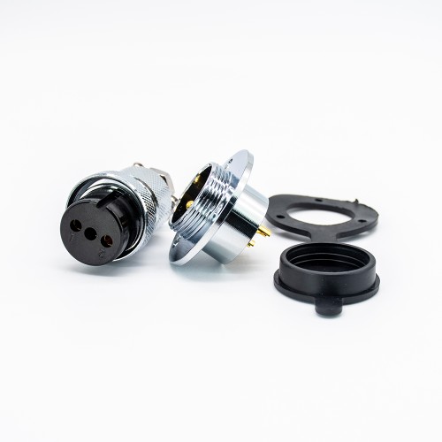 GX25 2 pin Connector Straight Flange Mount Connector
