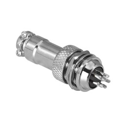 Wire to Panel Connector GX12 5 Pin Female Plug and Male Socket Front Mount Straight Connector