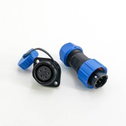 Elecje 5 pin SP17 Series Female Plug & Male Socket 2 Hole Flange Panel Mount Waterproof Connectors
