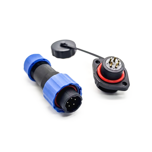 Elecje 5 pin SP17 Series Female Plug & Male Socket 2 Hole Flange Panel Mount Waterproof Connectors