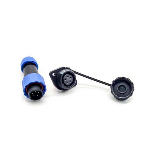 Elecje 5 pin SP17 Series Female Plug & Male Socket 2 Hole Flange Panel Mount Waterproof Connectors