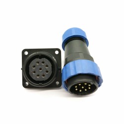 Elecje Connector SP29 9Pin Straight Plug&Socket 4 Hole Flange
