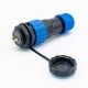 Elecje SP21 Series IP68 2 Pin Female Plug & Male Socket Rear-nut Mount Straight Waterproof Aviation Connector