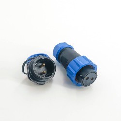 Elecje SP21 Series IP68 2 Pin Female Plug & Male Socket Rear-nut Mount Straight Waterproof Aviation Connector