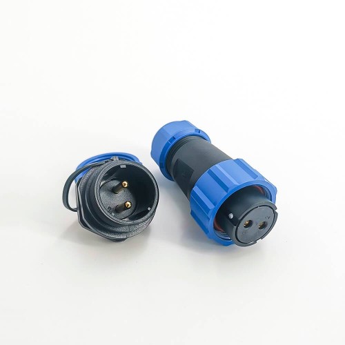 Elecje SP21 Series IP68 2 Pin Female Plug & Male Socket Rear-nut Mount Straight Waterproof Aviation Connector