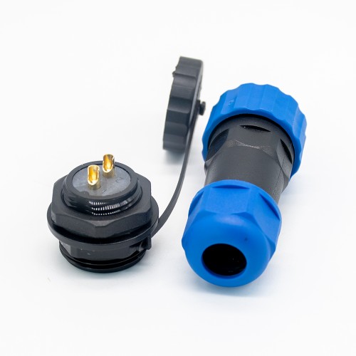 Elecje SP21 Series IP68 2 Pin Female Plug & Male Socket Rear-nut Mount Straight Waterproof Aviation Connector