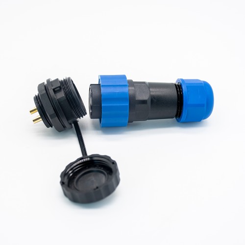 Elecje SP21 Series IP68 2 Pin Female Plug & Male Socket Rear-nut Mount Straight Waterproof Aviation Connector