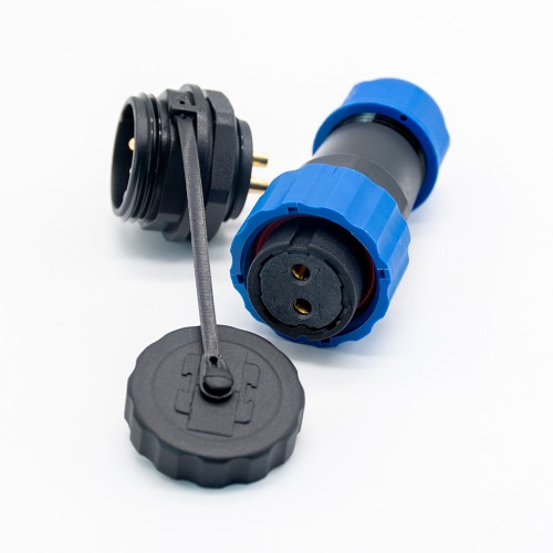 Elecje SP21 Series IP68 2 Pin Female Plug & Male Socket Rear-nut Mount Straight Waterproof Aviation Connector