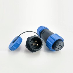 Elecje SP21 Series IP68 Female Plug & Male Socket Rear-nut Mount Straight SP21 3 Pins Waterproof Aviation Connector