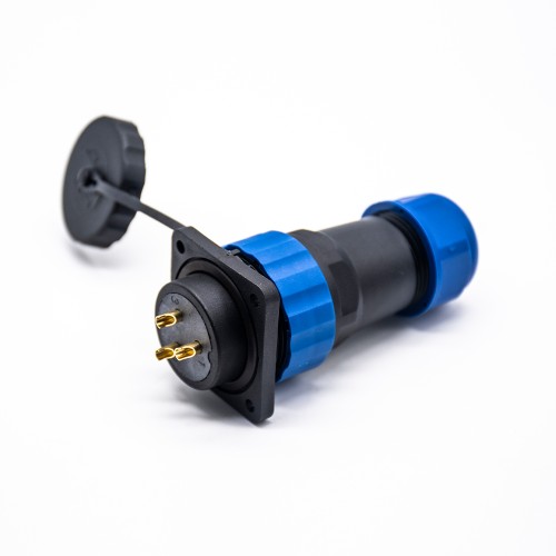 Elecje SP29 Series 3 pin Straight Plug&Socket 4 Hole Flange