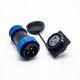 Elecje SP29 Series 3 pin Straight Plug&Socket 4 Hole Flange