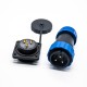 Elecje SP29 Series 3 pin Straight Plug&Socket 4 Hole Flange