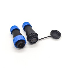 IP68 Connector SP21 Series 2 Pin Waterproof Circular Male Plug & Female Socket Connector In-Line Type