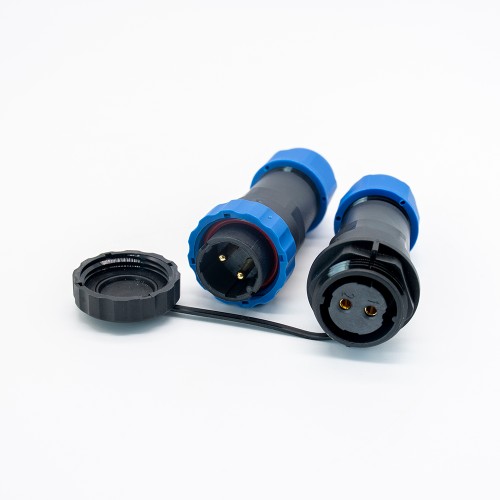 IP68 Connector SP21 Series 2 Pin Waterproof Circular Male Plug & Female Socket Connector In-Line Type IP68 Connector SP21 Series 2 Pin Waterproof Circular Male Plug & Female Socket Connector In-Line Type