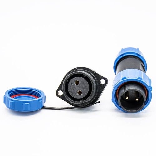 SP21 2 Pin Connector Waterproof Male Plug 2 Holes Flange Female Socket Solder Type Panel Mount SP21 2 Pin Connector Waterproof Male Plug 2 Holes Flange Female Socket Solder Type Panel Mount