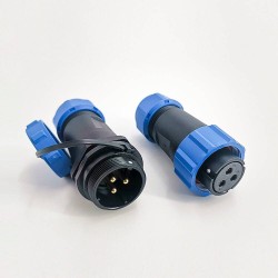 SP21 Connector IP68 Waterproof Connetor 3 pin Female Plug & Male Socket In-line Type SP21-3 Pins Connector