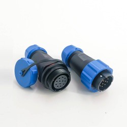 SP21 Series Connector 12 Pin Waterproof Circular Male Plug & Female Socket In-Line Type straight SP21-12 Pins Connector