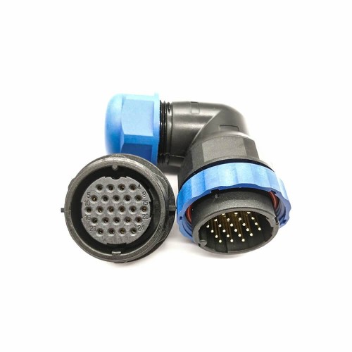 Waterproof Connector SP29 24Pin Plug Angled & Socket Rear-nut Mount Waterproof Connector SP29 24Pin Plug Angled & Socket Rear-nut Mount
