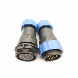 Waterproof Plug SP29 12 pin Straight Plug&Socket In-Line Type