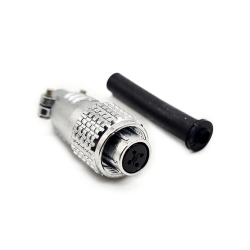 TP12 Aviation Plug 4 Pin Female Straight Connector Metal Shell Solder Type For Cable