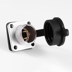 TP16 2 Pin Male and Female Straight Aviation Connector 4 Hole Flange Panel Mount Wire Connector