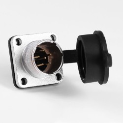 TP16 6 Pin Aviation Connector 4 Hole Flange Mount Straight Female Male Connector Solder Cup