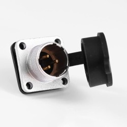 TP20 3 Pin Wire to Panel Connector Female Plug and Male Socket 4 Hole Flange Straight Connector