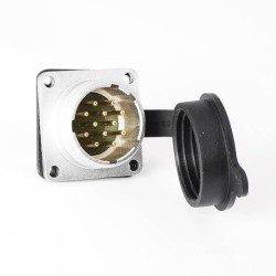 TP24 12 Pin Male and Female Straight Aviation Connector 4 Hole Flange Panel Mount Wire Connector