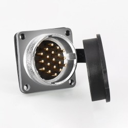 TP28 19 Pin Wire to Panel Connector Female Plug and Male Socket 4 Hole Flange Straight Connector