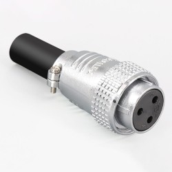 TP28 3 Pin Wire to Panel Connector Female Plug and Male Socket 4 Hole Flange Straight Connector