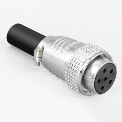 TP28 6 Pin Aviation Connector Female Male Connector Solder Cup 4 Hole Flange Mount Straight