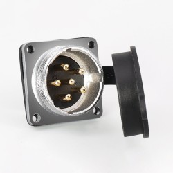 TP28 6 Pin Aviation Connector Female Male Connector Solder Cup 4 Hole Flange Mount Straight