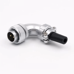 WS20 2PIN Metal Power Connector Electrical Waterproof Power Supply Male Plug Angled Connector 2PIN (TS 2pin)