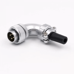 WS20 4Pin Aviation Connector Male Plug Angled Waterproof Metal Threaded Panel M20 Outdoor for LED (TS 4pin)