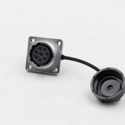 WS20 8Pin Aviation Connector Angled Plug and Panel Mount Metal Threaded Panel M20 Waterproof Connector (TS+Z)