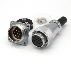 WS24 10pin Power Connector, Aviation High Voltage Bulkhead Solder Wire Plug, Female Plug and Male Socket