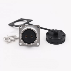 WS24 2PIN Metal Power Connector Electrical Waterproof Power Supply Female Socket Connector 2PIN (WS24, Z, 2pin）