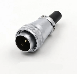 WS24 2PIN Metal Power Connector Electrical Waterproof Power Supply Male Plug Connector 2PIN