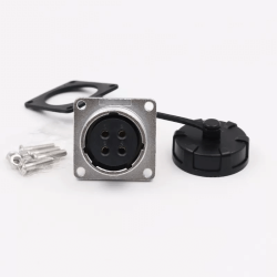 WS24 4Pin Aviation Connector Female Socket Waterproof Metal Threaded Panel M24 Outdoor for LED (WS24, Z, 4pin）