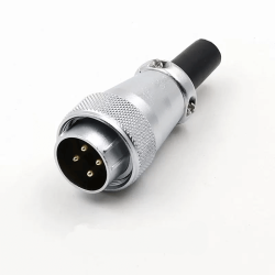 WS24 4Pin Aviation Connector Male Plug Waterproof Metal Threaded Panel M24 Outdoor for LED