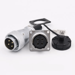 WS24 4Pin Pair Electrical Connector Plug Socket, 25A 500V Circular Waterproof Connector (WS24, TQ+Z, 4pin)
