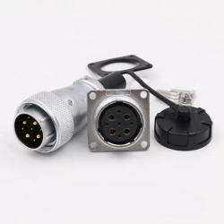 WS24 9pin Industrial Connector, 9core waterproof connector, power cable automotive waterproof connector 9wire solder plug socket (WS24, TQ+Z, 9pin)