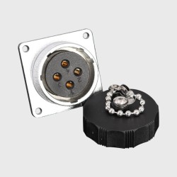 WS28 4Pin Aviation Connector Female Socket Waterproof Metal Threaded Panel M28 Outdoor for LED (WS28, Z）