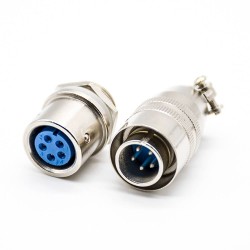 Circular 5Pin Connector XS16 Plug Socket Panel Mount Solder Type Bulkhead
