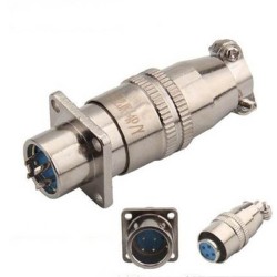 Waterproof XS12 Square Flange Aviation Connector 4Pin Male Female Connector